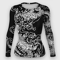Женский рашгард Белый дракон на черном
