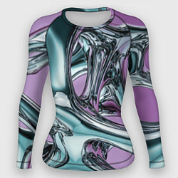 Женский рашгард Металлическая абстракция на фиолетовом фоне