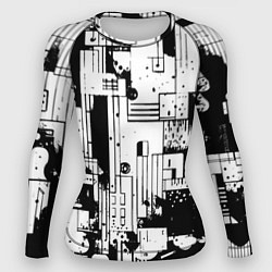 Женский рашгард Чёрно-белый светлая абстракция