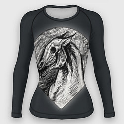 Рашгард женский Черепа лошадей - эскиз, цвет: 3D-принт