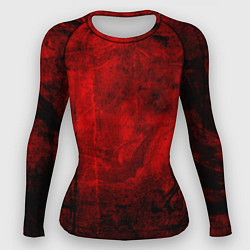 Рашгард женский Абстракция - red trash darkness, цвет: 3D-принт