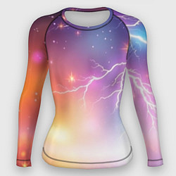 Женский рашгард Магический фон с молниями и звездами