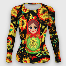 Рашгард женский Русский стиль с матрёшкой, цвет: 3D-принт