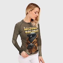 Рашгард женский Spijuniro Golubiro мем, цвет: 3D-принт — фото 2