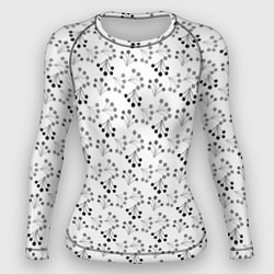 Женский рашгард Черно белый ягодный узор ретро