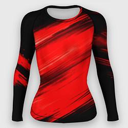 Рашгард женский Красные мазги краски на черном, цвет: 3D-принт