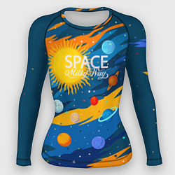 Рашгард женский Млечный путь -наш дом, цвет: 3D-принт