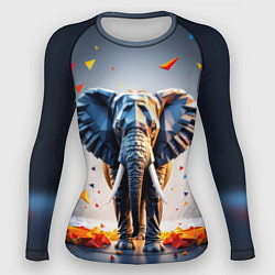 Рашгард женский Геометрический слон и цветные полигоны, цвет: 3D-принт