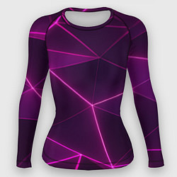 Рашгард женский Плиты с фиолетовыми гранями, цвет: 3D-принт