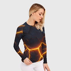 Рашгард женский Молнии и черные объемные плиты, цвет: 3D-принт — фото 2