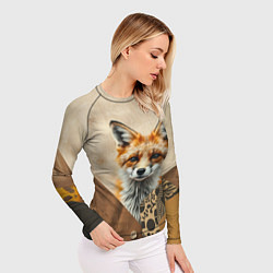 Рашгард женский Удивительный рыжий лисёнок, цвет: 3D-принт — фото 2