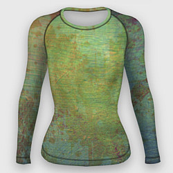 Женский рашгард Абстракция - green oil stain