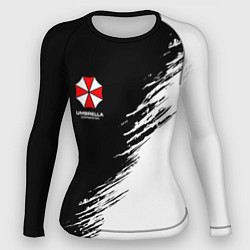 Рашгард женский Umbrella Corp - black and white, цвет: 3D-принт