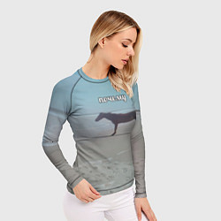 Рашгард женский Лошадь почему мем на берегу, цвет: 3D-принт — фото 2