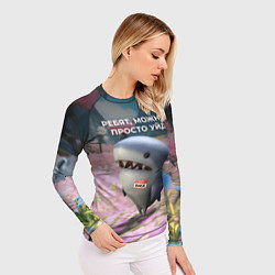 Рашгард женский Ребят, можно я просто уйду - забавная акула Вика, цвет: 3D-принт — фото 2