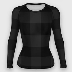 Рашгард женский Английский черный в клетку текстура, цвет: 3D-принт