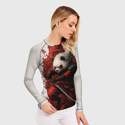 Рашгард женский Демоническая панда самурай - нейроарт, цвет: 3D-принт — фото 2