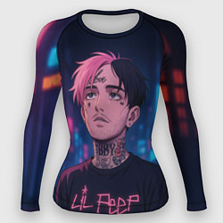 Рашгард женский LiL Peep - Неоновый аниме арт, цвет: 3D-принт