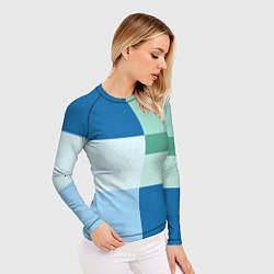 Рашгард женский Мятное небо колор-блок, цвет: 3D-принт — фото 2