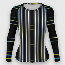 Рашгард женский Neon yellow blue white, цвет: 3D-принт