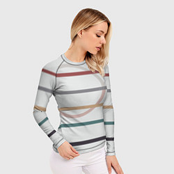 Рашгард женский Stripes and circle, цвет: 3D-принт — фото 2