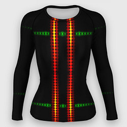 Рашгард женский Neon black green circles, цвет: 3D-принт