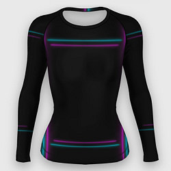 Рашгард женский Neon pink light blue, цвет: 3D-принт