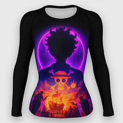 Рашгард женский Ванпис - неоновый Луффи, цвет: 3D-принт