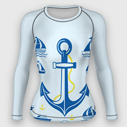 Рашгард женский Якорь и корабли, цвет: 3D-принт