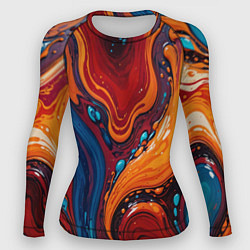 Рашгард женский Пламя и синева, цвет: 3D-принт