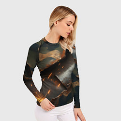 Рашгард женский Камуфляжная ткань на металлической пластине, цвет: 3D-принт — фото 2