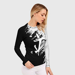 Рашгард женский Doom штрихи красок черные, цвет: 3D-принт — фото 2