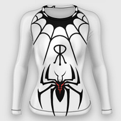 Рашгард женский Паук на белом - the web of Fate, цвет: 3D-принт