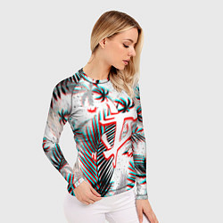 Рашгард женский Doom тропики глитч, цвет: 3D-принт — фото 2