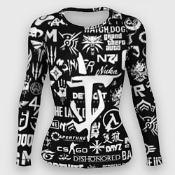 Рашгард женский Doom логотипы всех игр, цвет: 3D-принт