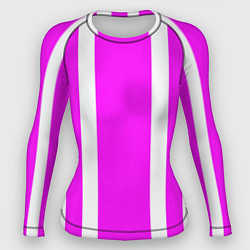 Рашгард женский Color white pink stripes, цвет: 3D-принт
