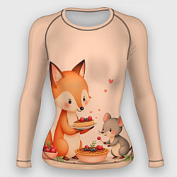 Рашгард женский Пироги с лисой, цвет: 3D-принт