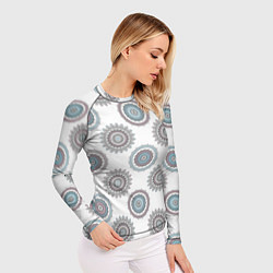 Рашгард женский Круглый разноцветный узор мандала, цвет: 3D-принт — фото 2