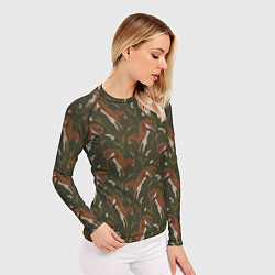Рашгард женский Лисы в подснежниках, цвет: 3D-принт — фото 2