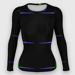 Рашгард женский Color black green purple stripes, цвет: 3D-принт