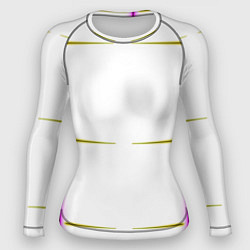 Рашгард женский Color white pink yellow stripes, цвет: 3D-принт