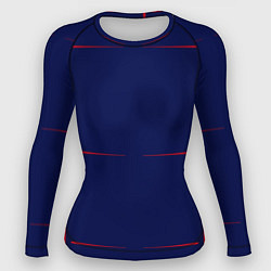 Рашгард женский Color blue red stripes, цвет: 3D-принт