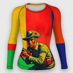 Рашгард женский Австралийский ретро солдат поп-арт, цвет: 3D-принт