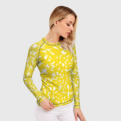 Рашгард женский Лимонный камуфляж, цвет: 3D-принт — фото 2