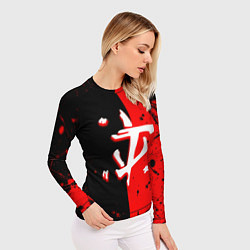 Рашгард женский Doom текстура краски, цвет: 3D-принт — фото 2