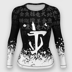 Женский рашгард Doom японские символы краски