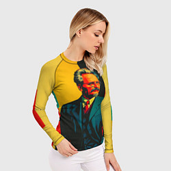 Рашгард женский Лев Троцкий поп-арт, цвет: 3D-принт — фото 2