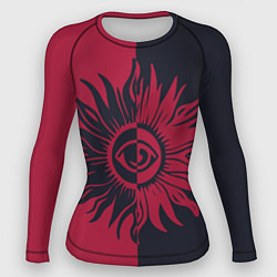 Рашгард женский Солнце красно-синее, цвет: 3D-принт