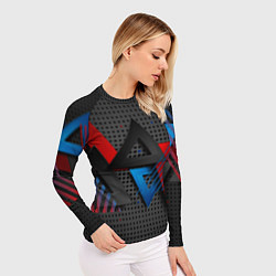Рашгард женский Абстракция из треугольников, цвет: 3D-принт — фото 2