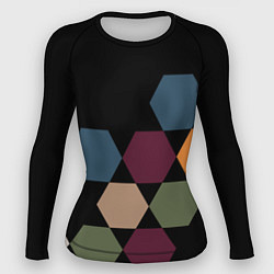 Рашгард женский Honeycombs autumn colors, цвет: 3D-принт
